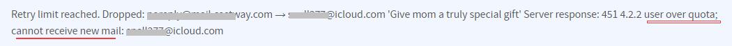 邮件服务商(ESP)邮件退信五：收件人邮箱已满1